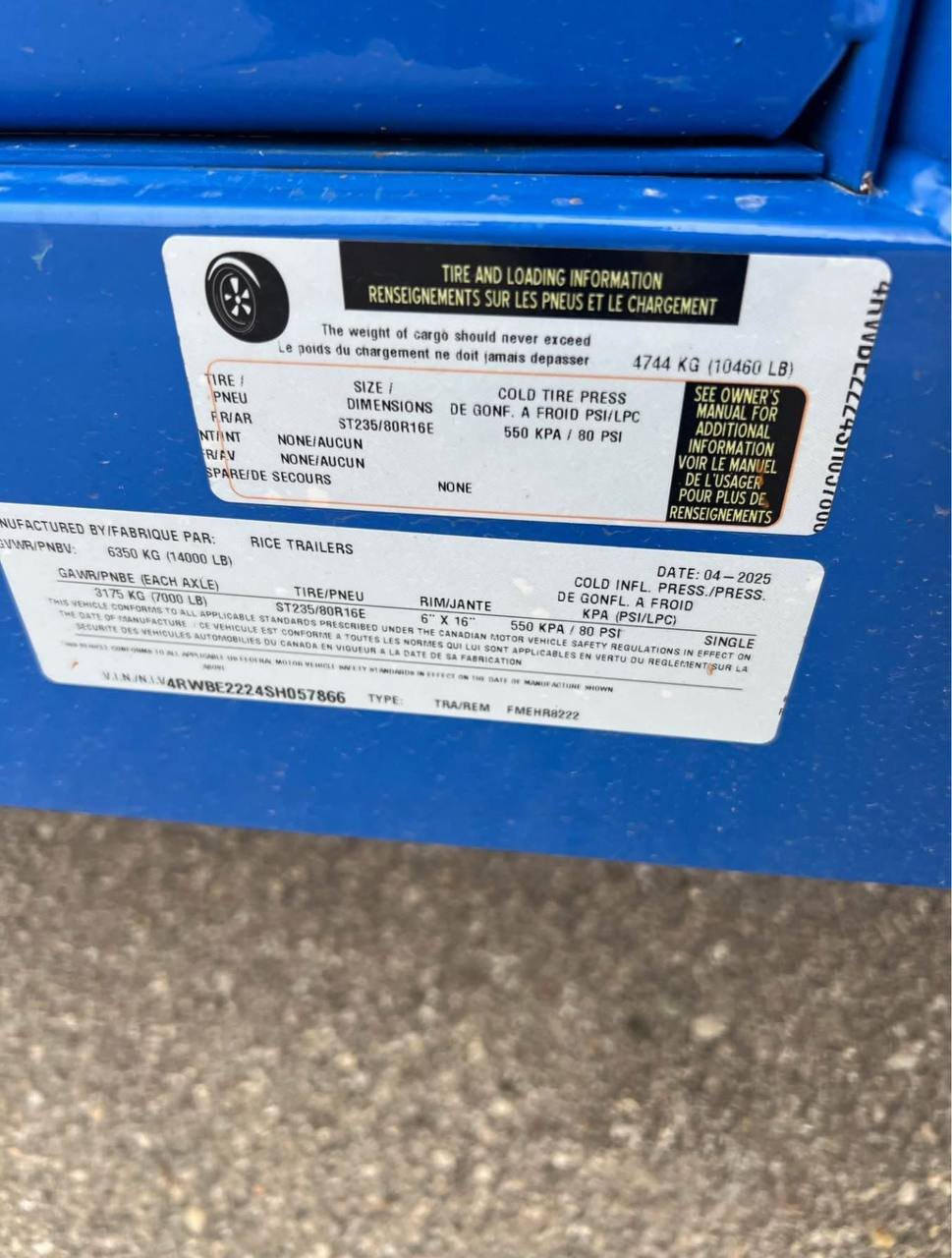 2025 Rice 22’ 14K Equipment Trailer For Sale Near Me