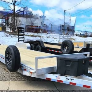BNM ALUMINUM 82X28 (w/2' Beavertail) 14K Tandem TORSION AXLE/6' Slide Ramps