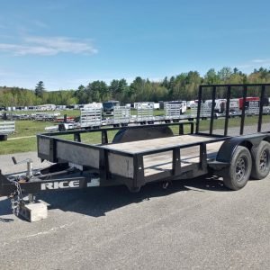 2021 Rice Trailers 7x14 7K Utility Trailer w/Ramp Gate, Rail Kit, Adjustable Coupler