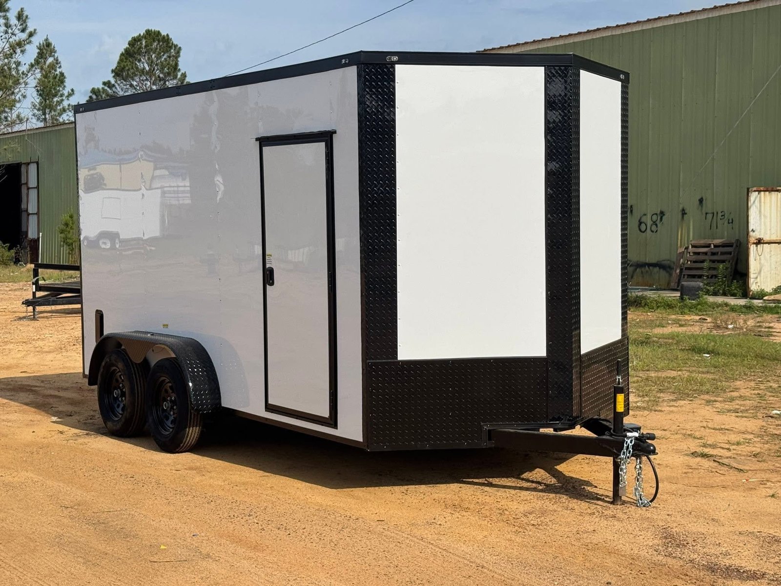 7×14 Kings Cargo White Blackout Enclosed Trailer