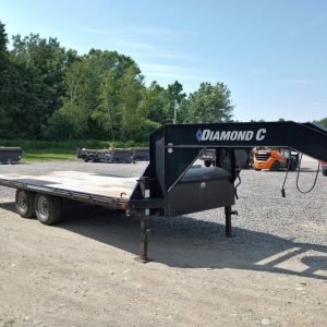 2020 Diamond C 8.5x20 10K Gooseneck Equipment Trailer w/Electric Winch, Slide-In Ramps, Spare Tire