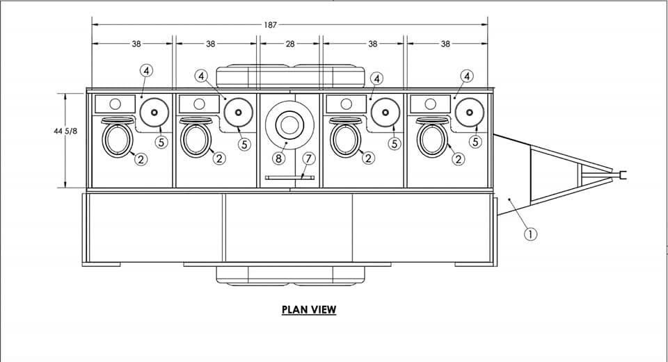 Basic 4 Room Restroom Trailer - Image 12