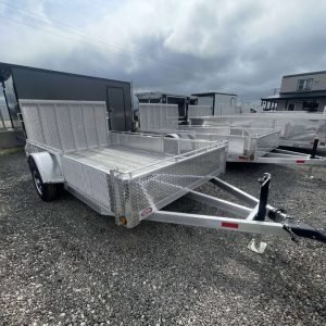 2025 canadian mennonite made 80″ x 12′ aluminum utility trailer with rear meshed straight gate +side loading ramps upgrade